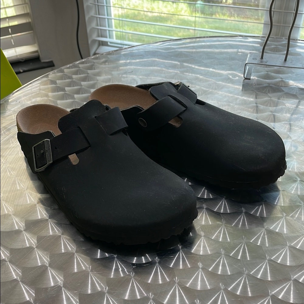 Black Birkenstock clogs